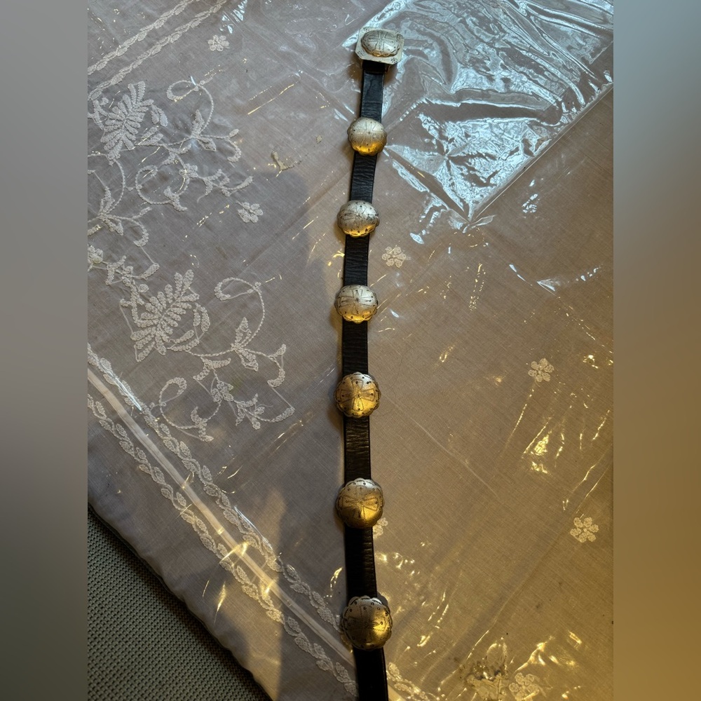 ❤️ RALPH LAUREN Black Leather Belt with Silver Accents - Picture 16 of 16